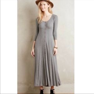 Maeve Long Maxi Dress Button Front Fit & Flare